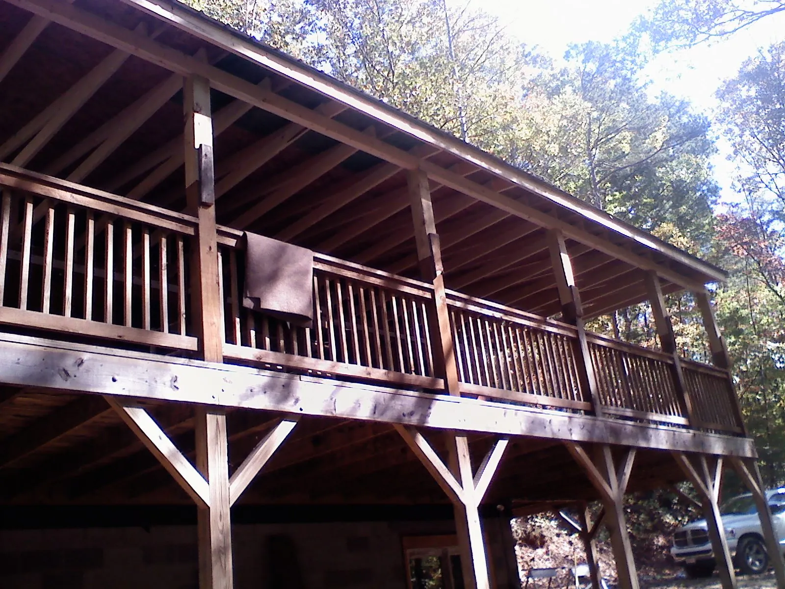 Timber framing under a new elevated porch and deck — Roof Leak Repair in Arley by Roofing Brothers